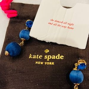 New Kate Spade Graduated ball earrings Royal Blue